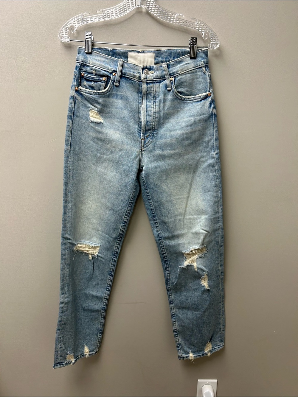 MOTHER Superior The Tomcat Distressed Jeans, The Confession Wash